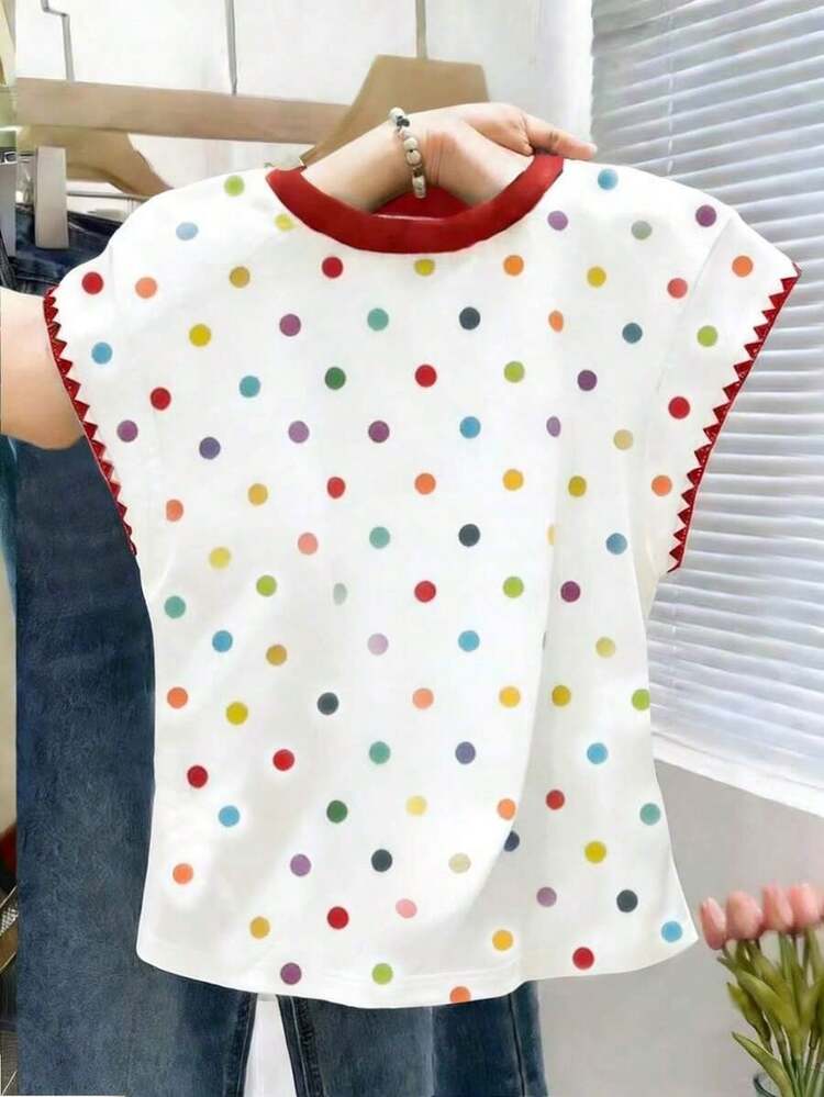Nueva camiseta de manga corta con bloques de color y rayas, ropa de primavera/verano - Multicolor 7 - Añade 2