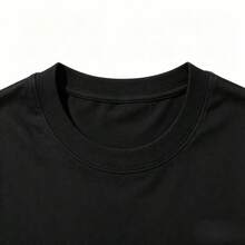 Men's Casual Summer Washed Cotton T-Shirt Old Row Outdoor Fish Print, Round Neck Short Sleeve Lightweight Knitted Fabric, Rib Details 100% Cotton - 純棉黑色 - 查看 5