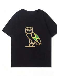 Camiseta de mujer moderna, informal, para fiestas y para estar en casa, 100% algodón, corte holgado.1pscNew Drake Short-sleeved Printed T-shirt Album Co-branded Hip-hop Rap American Women's High Street Comfortable Cotton Clothing100%cotton - Negro - Ver 7