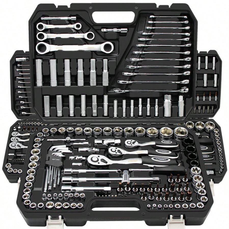 Bộ cờ lê đầu tuýp 115/46 chi tiết, Bộ dụng cụ sửa chữa ô tô kèm cờ lê cóc, Bộ dụng cụ bảo trì nhà đa năng, Bộ đầu vít kết hợp, Hộp dụng cụ sửa chữa ô tô - Bộ dụng cụ sửa chữa - Xem 1