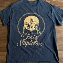 Medium Chris Stapleton Concert Tour T-Shirt Black Country Music Band Tee - 黑色 - 查看 1