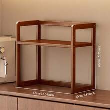 1pc Multifunctional Desktop Storage Rack, Adjustable Height Storage Organizer, Space Saver, Kitchen/Makeup/Book/Spice Rack, Open Shelving Unit - Mocha Brown - View 11