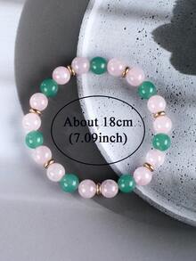 Braccialetto di perline per abbondanza e prosperità, avventurina verde e quarzo rosa per attrarre ricchezza, amore, fortuna e successo, gioielli spirituali in stile boho, regali per donne e uomini - Multicolore - Visualizzare 5