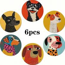 6pcs Summer Fruit Art Coaster Set - Heat-Resistant, Non-Slip & Decorative Table Mats For Home, Office & Parties - 3.94" Square - Multicolor - View 4