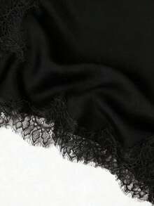 Nuevo Top de estilo lencería con decoración de encaje de moda europea para mujer, estilo veraniego - Negro F2 - Ver 6