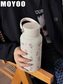 1 cốc giữ nhiệt hai lớp bằng thép không gỉ, dung tích 650ml (22oz), họa tiết hoa tulip hình trái tim, đáy phẳng có tay cầm, thích hợp cho hoạt động ngoài trời, văn phòng, nhà, trường học, ô tô, phòng tập thể dục, du lịch, sinh nhật, ngày lễ, Ngày của Mẹ, Ngày của Cha, tựu trường, quà tặng Ngày Valentine. - Nhiều màu - Xem 8