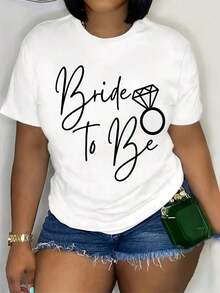 Camiseta "Bride To Be" - Para Despedida de Soltera y Equipo de Boda - Regalo Suave y Transpirable para Damas de Honor con Estampado de Anillo de Boda - Corte Unisex - Atuendo para el Equipo de la Novia (Lavable a Máquina) 100% Algodón - Blanco - Ver 6