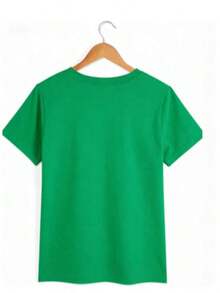 | 1 Women's 100% Breathable Cotton T-Shirt | Bright Yellow Watermelon Graphic Tee For Women - Casual Short Sleeve Crew Neck, Machine Washable, Perfect For Spring/Summer Vacation And Outdoor Fun - Ideal For Summer - Vintage Street Style Unisex Cotton Short Sleeve Crew Neck T-Shirt - 綠色的 - 查看 4