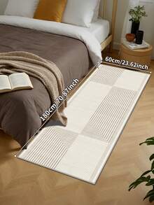Faux Cashmere Area Rugs For Bedroom, Modern Minimalist Style, Cool Rugs Living Room, 1 Count Home Decor Carpet, Washable Runner Rug, Mat Home Decor For Kitchen, Bathroom, Dining, Fluffy And Simple, Create A Unique, Niche, And Cozy Vibe - Beige - View 17