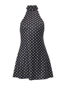 Nueva colección otoño vestido estampado de mujer con espalda al descubierto y cintura marcada estilo elegante sofisticado sensual moda premium  europea - Negro - Ver 8