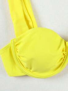 Nuevo conjunto de bikini de 3 piezas elegante y sexy con estampados, llegada de primavera/verano, estilo europeo y americano, para mujeres, estampados aleatorios, para playa, vacaciones, fiestas, citas - Multicolor - Ver 5