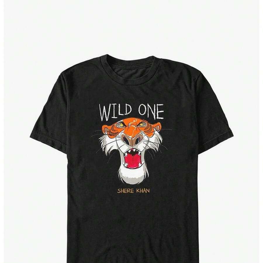 Shere Khan Wild One T-Shirt 220g. Men's AL1Godn Foundation, 220g Of Pure Comfort. Created For Every Human Being, Whether Woman Or Man. Consistent Fabric Of Optimal Quality, Prepared For Any Size, Soft To The Touch But Designed To Hold Up. Breathable Outerwear For Women, Autumn Sets, Holiday Outfits, New Year's Costumes For Her. - 黑色 - 查看 1