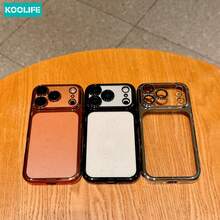 Koolife 1件裝銀色電鍍亮片透明PC手機殼，透明亮面防震保護殼附鏡頭保護蓋，適用於 18 Pro/18 Pro Max/17/17 Pro/17 Pro Max - 銀色 - 查看 6