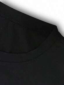 Camiseta Casual con Estampado de Figuras para Mujer - Cuello Redondo Elegante, Mangas Cortas para Primavera y Verano - Ropa de Moda Ligera y Cómoda - Negro - Ver 4