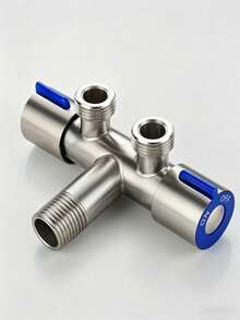 304 Stainless Steel Dual Control Angle Valve, 1 Inlet 2 Outlet Washing Machine Dual Outlet Faucet, 3-Way Valve, 1 Inlet 2 Outlet Dual Control Toilet And Washing Machine Angle Valve, G1/2 Interface, Suitable For Kitchen, Bathroom, Laundry Room And Home Bathroom, Essential Modern Home Accessory, Ideal Choice For Holiday Gifts And Home Renovation - Multicolor - View 9