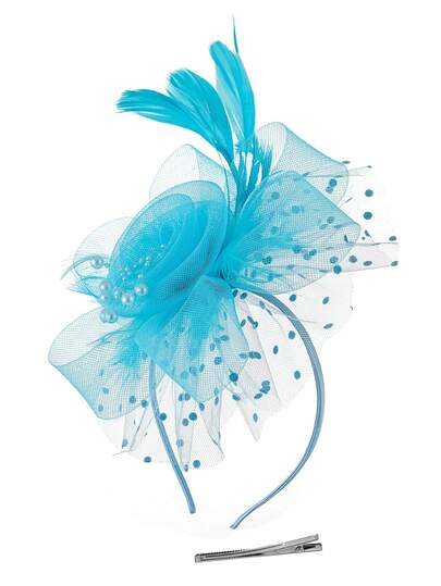 1 chiếc phụ kiện cài tóc cho nữ, kiểu dáng dự tiệc trà, mũ Kentucky Derby, phụ kiện cài tóc lưới hoa, kẹp tóc cho đám cưới.