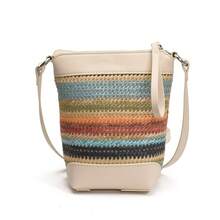 BV Bottega Small Andiamo Bolso de mujer tejido a mano de cuero genuinoBolsodebolso de manotipocuboconpatróntejidoparamujer,bolsodemarca,elegantebolsodemanoparaseñorabolsaderegaloexquisita,bolsodebolso de manodelujoparamujer,bolsocruzadodemodaparamujer,adecuadoparachicas,estudiantesnivel universitariodamasdeoficina,madresdemedianaedadparausodiario,comprasoficina,clase,reuniones,citas,actividadesalairelibretambiénunregaloidealparaBolso Tejido Color-Block para Mujer, Verano 2026, Nuevo, Moderno y Elegante, Bolso de Paja, Versión Coreana, Estilo Simple, Bandolera - Caqui con marrón - Ver 7