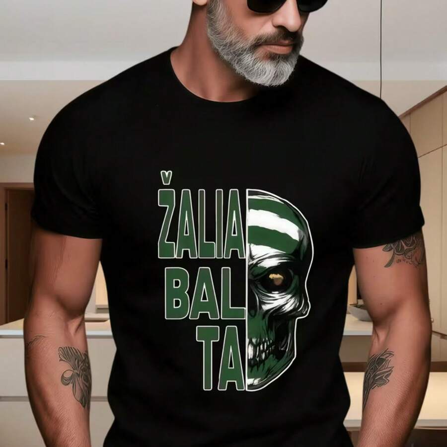 Camiseta impresa para hombres y mujeres - Negro - Ver 1