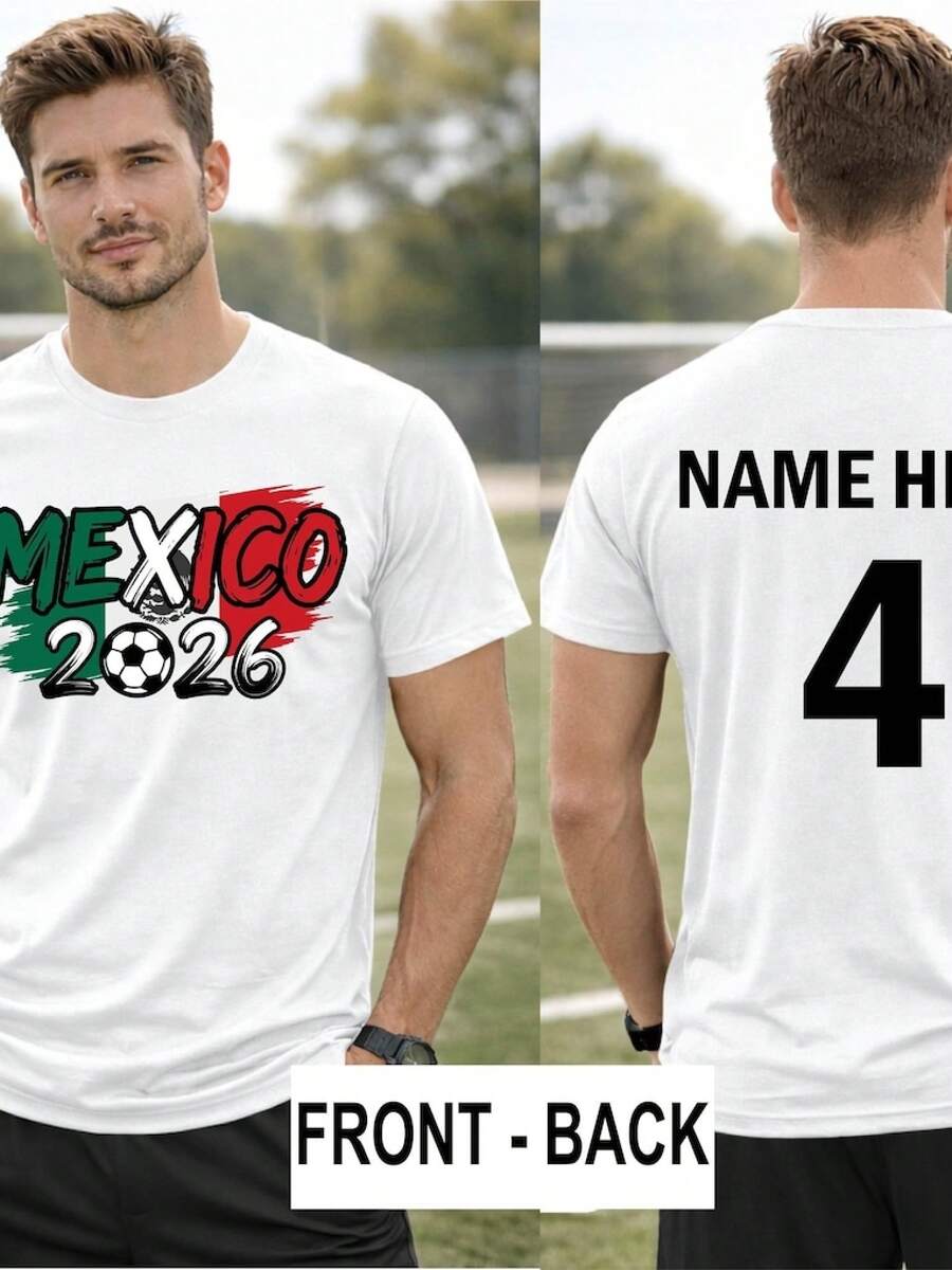 Camiseta de Fútbol de México 2026, Jersey Personalizado con Nombre y Número para la Copa Mundial, Camiseta Personalizada para Fanáticos del Fútbol, Camiseta de Fútbol de México - Negro - Ver 1