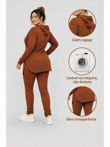 Women's Autumn/Winter Cold Weather Set In Lightweight Fleece, Sizes Gg G1 - Marrón - Ver 6