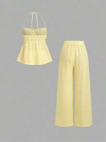 Sweetro Conjunto de dos piezas para mujer para uso diario - Amarillo - Ver 2