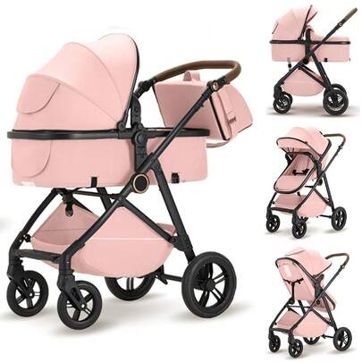 B.CHILDHOOD Cochecito 2 en 1 con función capazo – Cochecito plegable para bebé y recién nacido con asiento reversible – Cochecito para bebés de 0 a 36 meses