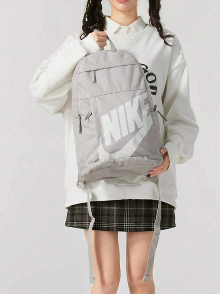 Ba lô vải Nike ELEMENTAL thời trang, tiện dụng, đa năng, kiểu dáng unisex và đôi, màu trắng núi. - Nâu đất nhạt/Trắng đỉnh cao - Xem 1