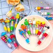 5/8/10 Peças Conjunto de Canetas Esferográficas Multicoloridas Cartoon, Canetas Esferográficas Fofas e Divertidas com Padrões de Frutas, Lanches, Vegetais, Estilos Aleatórios, Adequadas para Uso Diário, Recompensas em Sala de Aula, Lembrancinhas de Festa, Presentes de Aniversário, Presentes de Formatura - Multicolorido - Visão 7