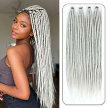 Dreadlock Extensions 18 Inch 24 Inch Synthetic Crochet Dreads Extensions 100% Handmade Single Ended Dreads Thin 0.6cm Width Reggae Style Dreadlock For Man And Woman - Light Grey - View 13