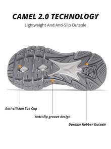 CAMEL CROWN Zapatillas de mujer, zapatos antideslizantes, zapatos femeninos transpirables, zapatillas retro de plataforma y suela gruesa - Blanco gris plata claro - Ver 8