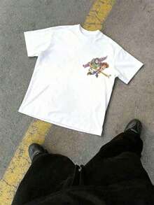 Men's Disney Toy Story Tee, Nostalgic Print, Loose & Comfortable, Casual Everyday Wear. - 白色 - 查看 4