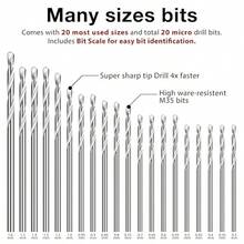 40pcs 0.3-1.6mm Micro Mini Drill Bit Set, Small Shank HSS Twist Drill Bits For All-Purpose - 40 - View 2