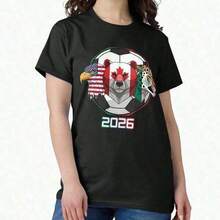 Camiseta Gráfica Retro Sporty Cup 2026, Camiseta de Fútbol 2026 con Banderas Norteamericanas y Estampado _The World Is Coming Home_, Regalo para Él - Negro - Ver 6