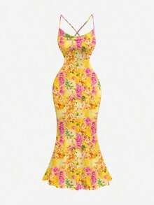 Vestido con cuello drapeado para mujer, ropa de otoño, vestido de mujer para San Valentín, vestido de baile de máscaras, vestidos elegantes para mujer - Multicolor 4 - Ver 1