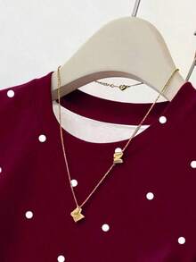 Nuevas llegadas de verano, chaqueta casual versátil, diseño gráfico con rhinestones, camiseta ajustada para mujer, cómoda de llevar, adecuada para uso diario, al aire libre, de compras, citas - Burdeos - Ver 3