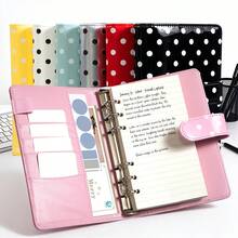 Carpeta A6 - Con 90 páginas de núcleos reemplazables - Papel lacado y engrosado, adecuado para notas diarias, notas de estudio, planificación diaria y regalos de vacaciones, útiles escolares, útiles escolares lindos, (sin bolígrafo) - Multicolor - Ver 2