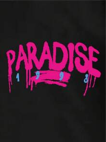 Men's Short-Sleeved T-Shirt With Round Neck And Letter Print - 黑色 - 查看 6