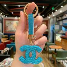 -Border Sparkling Keychain, Fashionable Bag Accessory, High-End Pendant, Personalized Car Keychain - Sparkling Rhinestone Keychain [Black] - View 6