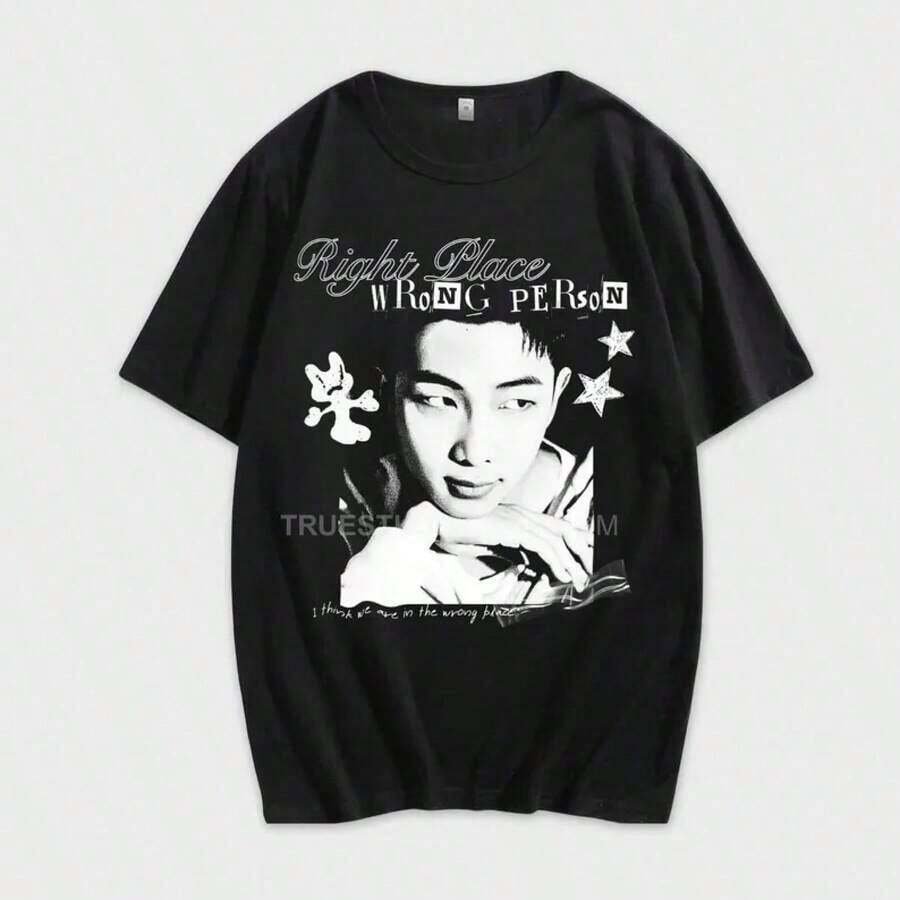 1PC Right Place Wrong Person RM Merchandising T-Shirt - Black - View 1