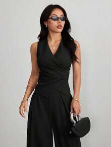 Trajes de mujer, elegantes para ir al trabajo en otoño/invierno - Negro - Ver 8