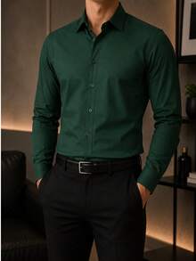 Rand paul Men's Microfiber Cotton Shirt - Comfortable And Stylish Slim Fit - Hutan hijau - View 1