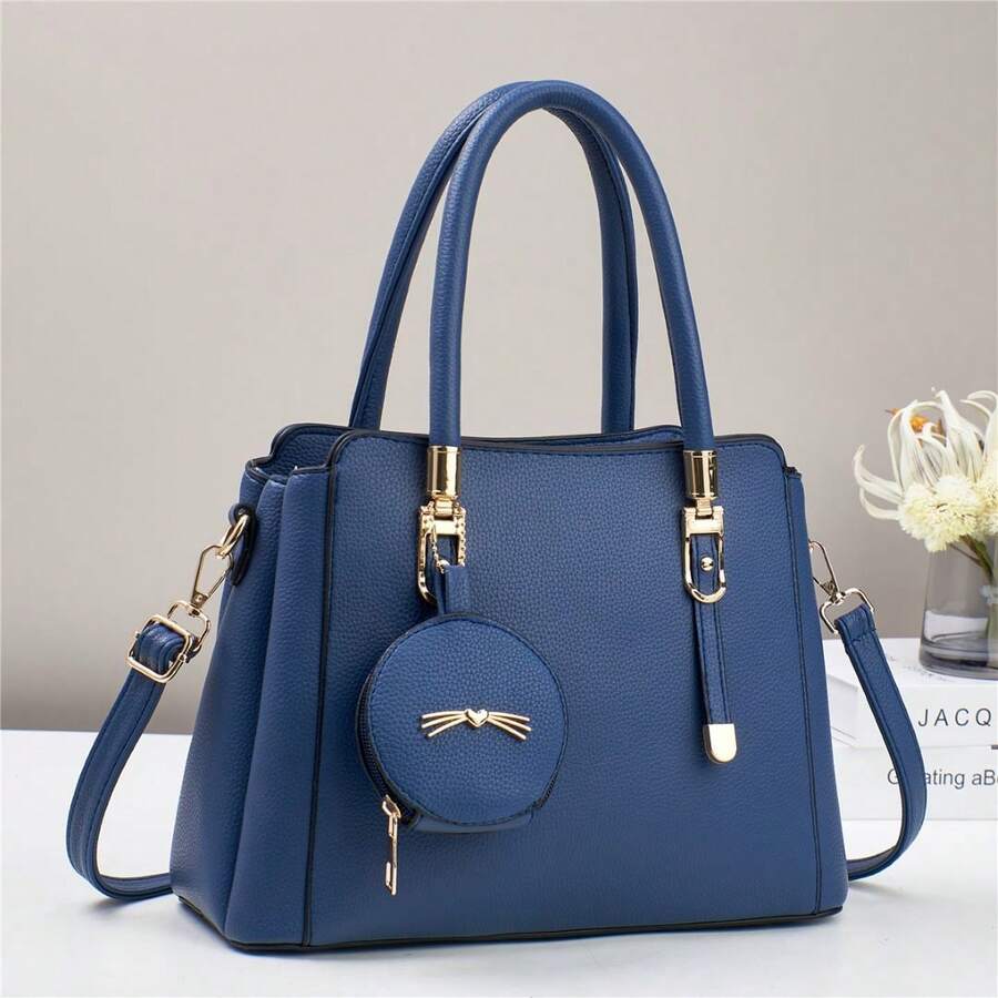 Premium Women's Handbags, Spring And Autumn Fashion Simple Shoulder Bags, Large Capacity Underarm Bags. - 藍色 - 查看 1