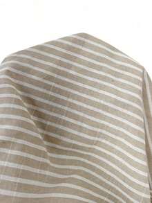 Blusa de satén con cuello plisado, sin mangas, elegante y minimalista para oficina, con dobladillo puntiagudo - Caqui - Ver 9