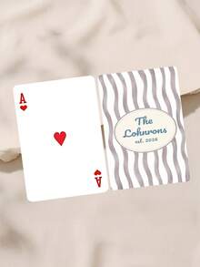 1 Deck Personalized Family Surname Playing Cards, Customized Surname Wedding Favor, Newlywed Couple Commemorative Playing Cards, Casino Guest Gifts - Multicolor - View 9
