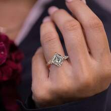 18K Gold Plated Classic Minimalist Square Cubic Zirconia Inlaid Versatile Wedding Ring For Women - Gold - View 5