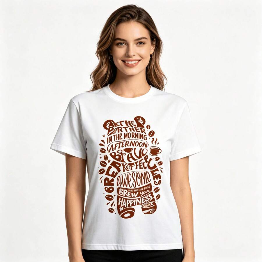 Tops para mujer Holgada de Mujer con Estampado de Oso y Letras - Estilo Urbano Y2K Hop con Lema Fearless - Top Casual de Manga Corta para Verano y Skateboard - Blanco - Ver 1