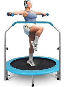 SereneLife Portable And Foldable Trampoline - 36" Rebounder For Home Use, Body Exercise And Fitness - Updated Version - SLSPT365 MUVR - Celeste-102cm - View 12