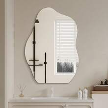 1pc Creative Cloud Shaped Frameless Mirror, Asymmetrical Bathroom Mirror, Special Shaped Wall-Mounted Mirror, Explosion-Proof High-Definition Mirror Surface, 4 Sizes Available, Frameless Makeup Mirror, Decorative Mirror, Suitable For Living Room, Bathroom, Bedroom And Entryway Vanity. Available In Different Sizes, Suitable For Various Scenes. - 2mm - View 6