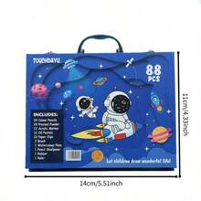 88-Piece Gift Box Art Set With Oil Pastels, Colored Pencils, And Markers. Works On Paper, Fabric, Wood, Glass, Rocks. Perfect For Students & Art Lovers-Great Back-To-School Or Birthday Gift. - Rectangle - View 2