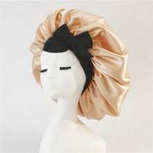 2pcs Luxury Satin Silk Adjustable Hair Wrap, Black Ribbon, Leopard Print, Pink Khaki Bow - Lightweight Hair Care Cap, All-Night Comfort Choice, Suitable For Long Curly Or Braided Hairstyles - High-Quality Bathroom Accessory, Fashionable And Comfortable, Unisex Hair Care Tool - Multicolor 3 - View 8